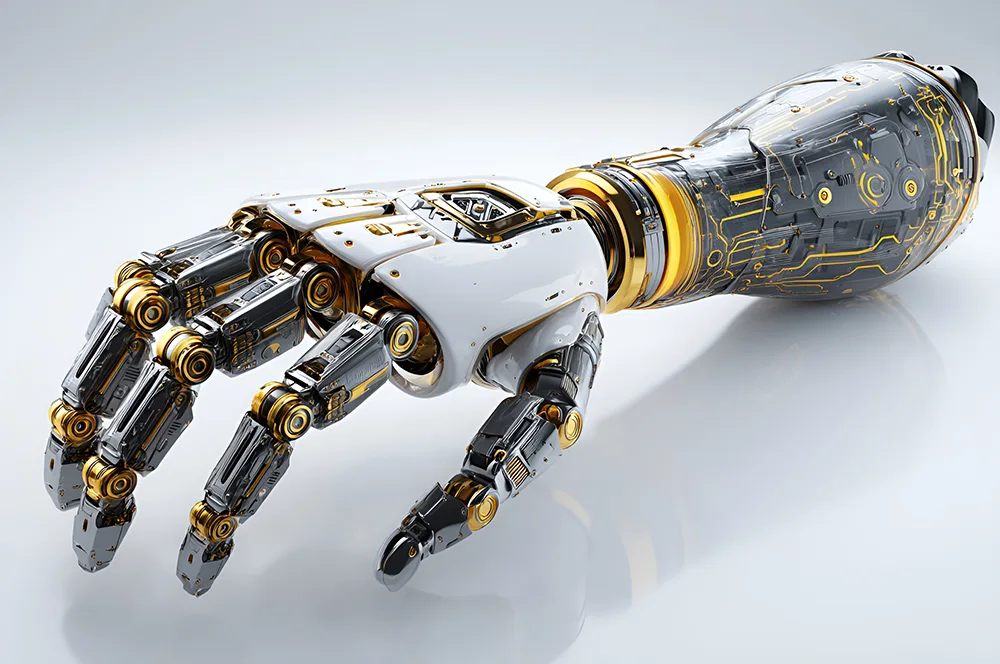 Senario aplikasi teras pemprosesan tepat komponen robot.